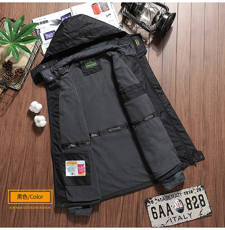 New Winter Lightweight Men's Windbreaker Sports Casual Coat, Blue Waterproof Jacket (this Jacket Has A Fleece-lined Version)