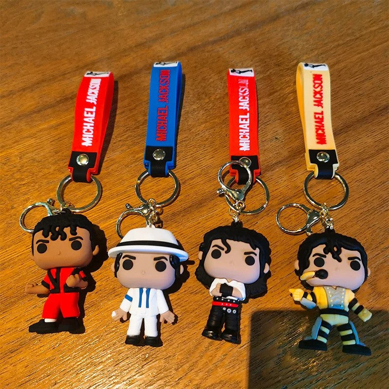Michael Jackson Keychain Classic Dance King Pendant Key Ring Fashion Singer Key Chain Music Idol Keychain For Home Decoration