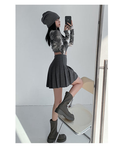 Women Pleated Skirt High Waist A-Line Mini Skirt School Girl JK Uniform Skirt Skater Skirt Tennis Skirt White Plus Size