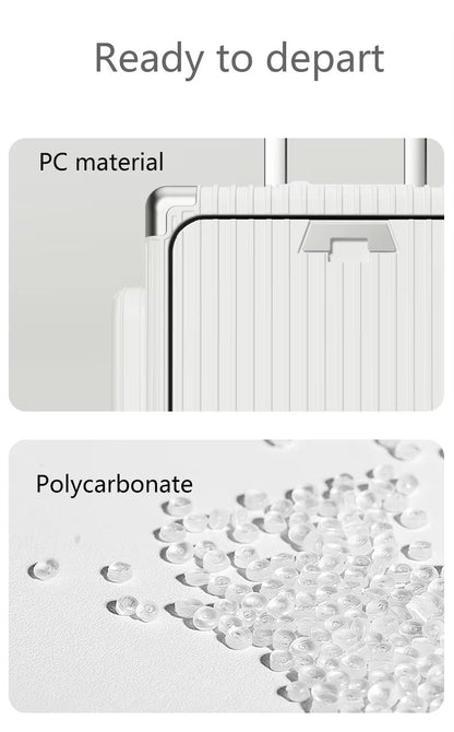 Tri-Zone Access Opening Suitcase Aluminum Frame PC Material Travel Case with Spinner Wheels Cup Holder TSA Lock Rolling Luggage