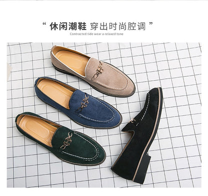 Fashion Brand Men Suede Leather Shoes Comfortable Pointed Social Shoe Male Driving Shoes Luxury Flat Loafers Men zapatos hombre