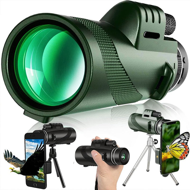 Telescópio Portátil Zoom HD 5000M Dobrável de Longa Distância Mini Potente para Caça Esportes Acampamento ao Ar Livre Viagem