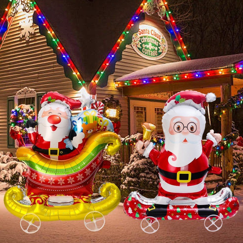 Large Christmas Standing Balloons Christmas Aluminum Film Balloon Santa Claus Snowman Balloon for New Year Xmas Party Home Decor