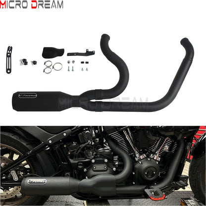 For Harley Softail Low Rider ST FXLRST 117 2025-26 Full Complete Exhaust System Swept-up Muffler Motorcycle Exhaust Pipes 2-In-1