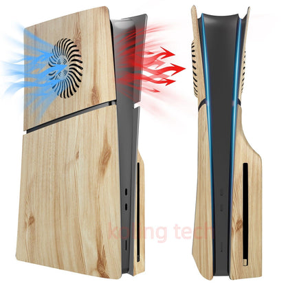 Wood Color Faceplate for New PS5 Slim Replacement Cover Shell Case Plate Accessories for PS5 Slim Disc Edition