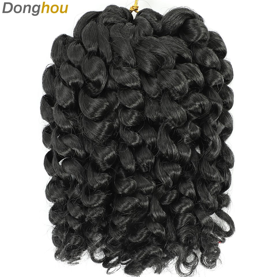 1-4 Pacotes 2X Ringlet Wand Curl Jamaican Bounce 8 polegadas Sintético Wand Curl Twist Braids Hair Crochet Cabelo Cacheado Extensões 20 Raízes