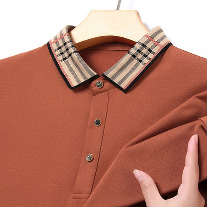 Original Quality Men's Polo Shirt High-End Striped Print Short Sleeve Classic Lapel T-Shirt Business Casual fashion Menswear Top