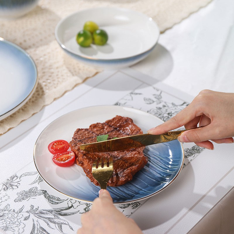 Conjunto de Tigelas de Cerâmica Louça de Osso Porcelana Utensílios de Mesa Combinação de Talheres para Casa Louça de Cerâmica de Alta Qualidade Pratos de Cerâmica Conjuntos de Jantar