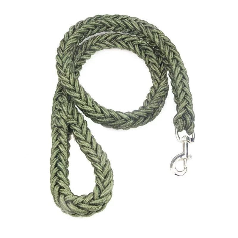 Large Dog Leash Nylon Braided Traction Rope Pet Walking Thick Hand Rope For Bulldog Rottweiler Hound Dogs Accessories