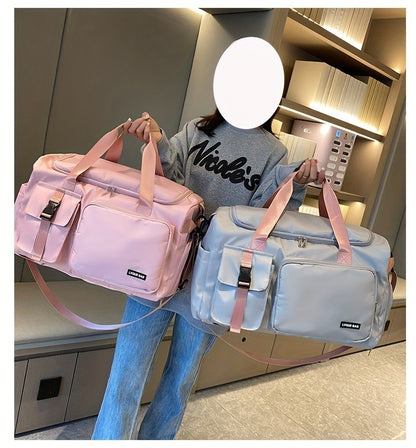 Multifunctional Women's Travel and Fitness Bag - Stylish Pink, Large Capacity, Separate Footwear Compartment