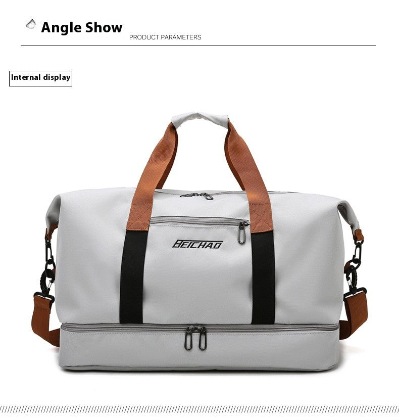 Mala de Viagem Esportiva de Grande Capacidade Bolsa de Viagem de Curta Distância Portátil Bolsas de Fitness Bolsa de Ombro Transversal Bolsas Masculinas Esportivas Impermeáveis ​​B