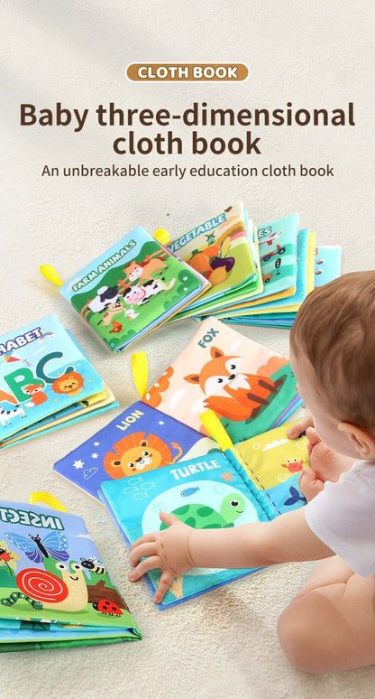 Livro de Pano Macio para Bebês 0-36M Brinquedo de Aprendizagem Precoce Interativo para Pais e Filhos Brinquedo Educativo Montessori de Marionete Presente para Meninos e Meninas