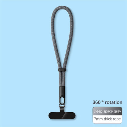 Cordão anti-queda para celular universal ajustável, pulseira curta com design de travamento automático, alça de poliéster durável para celular