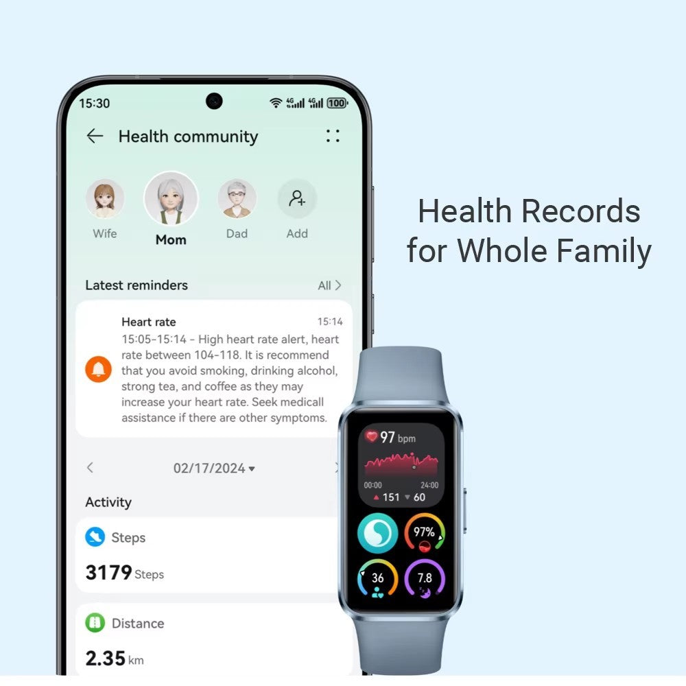 2025 NOVO Smartwatch HUAWEI Band 10 Original Compatível com IOS e Android, Monitoramento do Sono, Monitor de Saúde, 14 dias de bateria