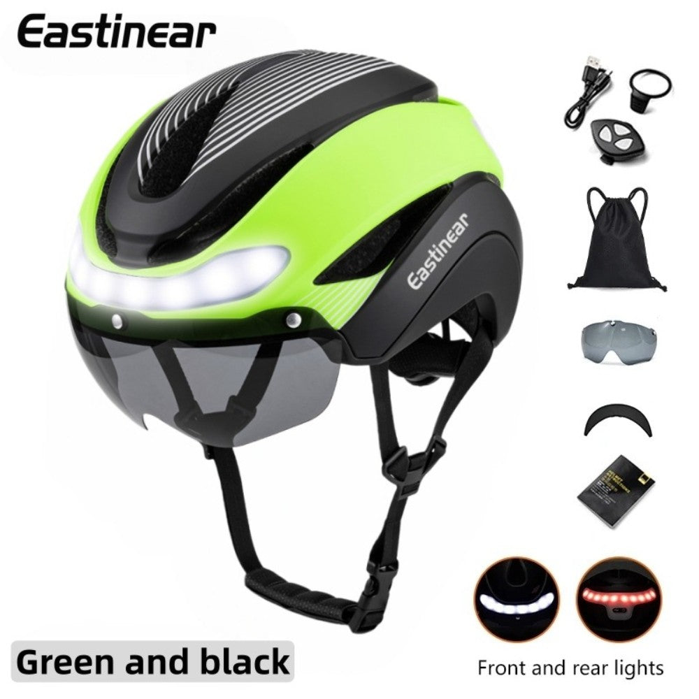 Eastinear Road Bicycle Helmet Rear Led Lights With Turn Signals With Magnetic Googles & Sun Road Bicycle Helmets For Men Women