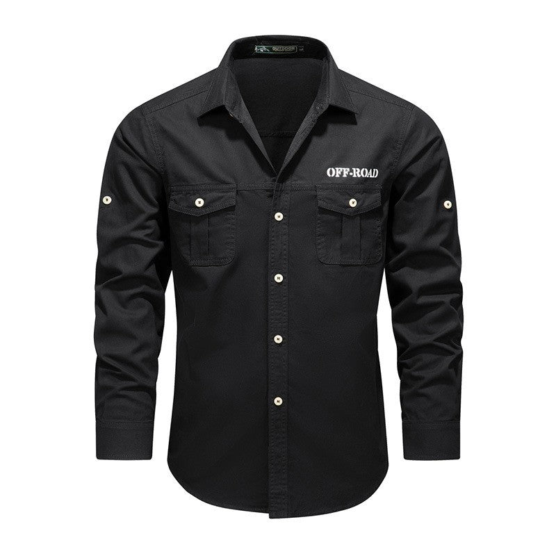 Men Outdoor Multi Pockets Long Sleeved Cargo Shirts High Quality Man Cotton Loose Shirts New Spring  Male Casual Shirts Size 5XL