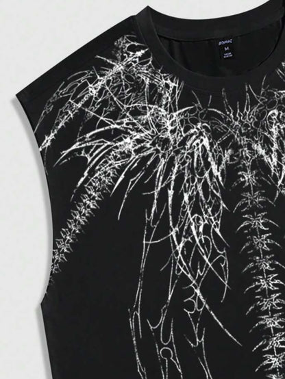 Summer Fashion Men and Women Sleeveless Shirts Harajuku Hip Hop Dragon Pattern Printed T-shirt Gothic American Sports Tank Top