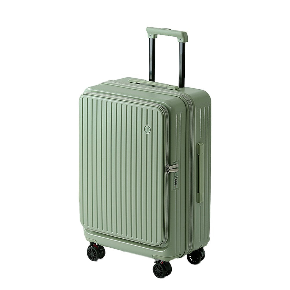 Mala de Viagem Grande Capacidade Expansível Multifuncional Abertura Lateral Case de Bordo Suporte para Copo Rodas com Freio Amortecedor