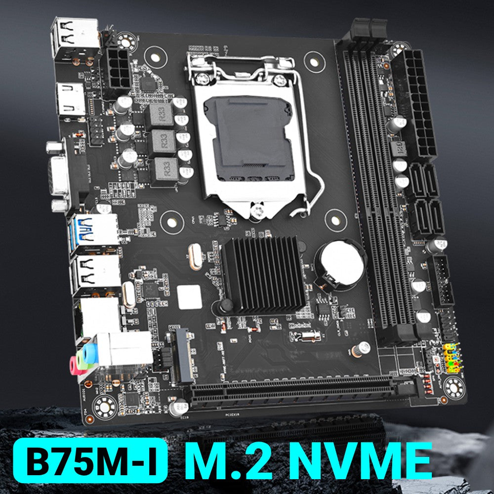 Placa-mãe de Desktop B75M-I LGA 1155 Mini-ITX DDR3 16GB Placa-mãe de Computador Suporte M.2 NVME HDMI+VGA