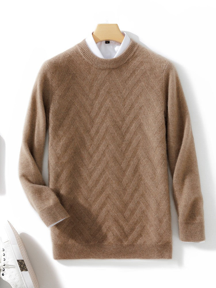 Men's Cashmere Sweater Autumn Winter  O-neck Long Sleeve Pullover  Casual Clothing 100% Merino Wool high-end Knitwear Top