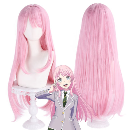 Aoi Love Wigs Cosplay Anime 75cm Pink Long Halloween Party Cosplay Wigs Heat Resistant Synthetic Hair