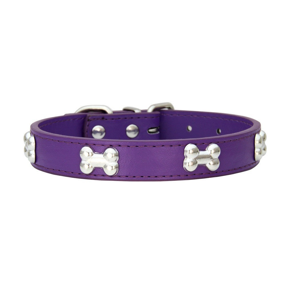 Novas coleiras de couro duráveis para cães, coleiras para filhotes de pug para cães pequenos e grandes, coleira de pescoço GXQ13