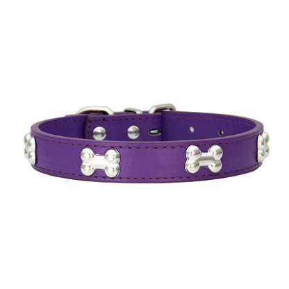 Novas coleiras de couro duráveis para cães, coleiras para filhotes de pug para cães pequenos e grandes, coleira de pescoço GXQ13