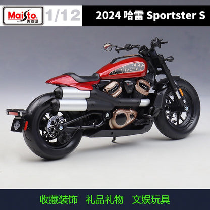 Maisto 1:12 Harley 2024 Sportster S Motocicleta Pesada Off-road Simulação Liga Modelo Brinquedo Coleção Peça de Exibição Presente