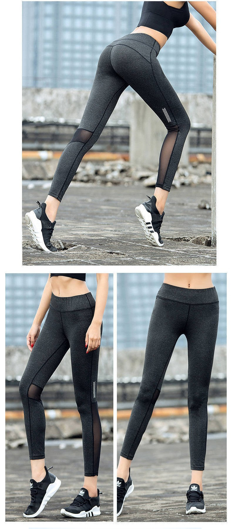 Women Fitness pants Tight Leggings Seamless High Waist Push Up mesh Legging Breathable Sport Cropped shorts Sexy Gym Yoga Pants