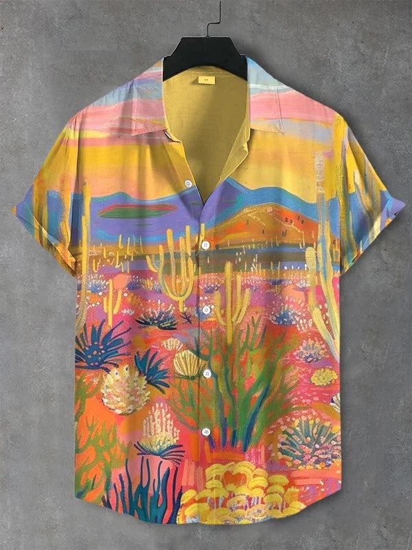 Men's beautiful graphics Shirts Fashion Short Sleeve Button Down Lapel Shirts For Summer Oversized Tops Casual Hawaiian Shirts