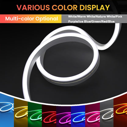 Neon LED Strip Battery Operated, 9Colors Neon Rope Lights With Battery Box Flexible DIY Design for Glow Neon Party Birthday