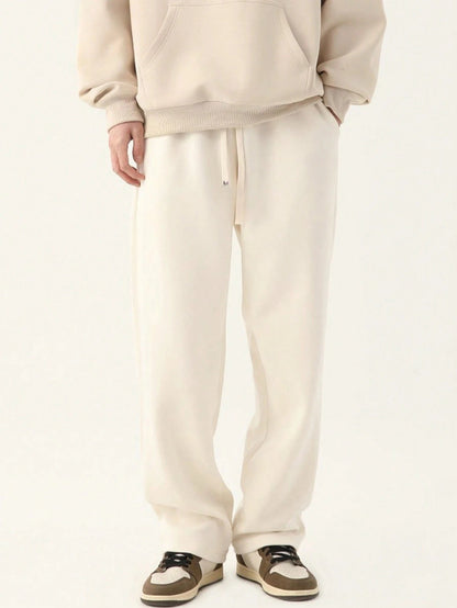 Autumn and winter men's straight knitted sports pants casual comfortable loose straight pants four seasons street wear