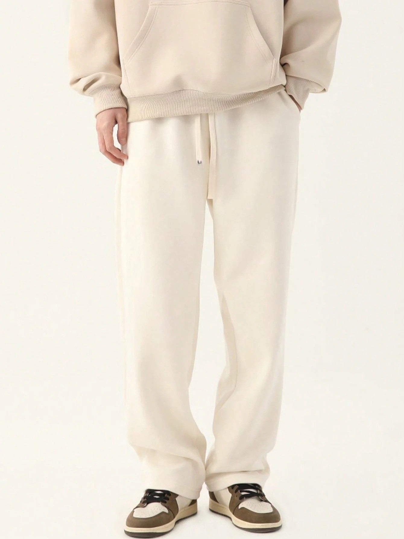 Autumn and winter men's straight knitted sports pants casual comfortable loose straight pants four seasons street wear