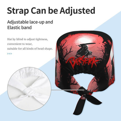 Touca Cirúrgica Clássica Personalizada com Logo de Anime Japonês B-Bereserks para Homens e Mulheres, Touca de Médico e Enfermeiro para Dentista