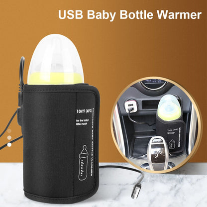 Portable USB Bottle Warmer Travel Milk Heat Keeper Car Baby Bottle Warmer Bottle Heating Bag for Breastmilk and Formula with USB