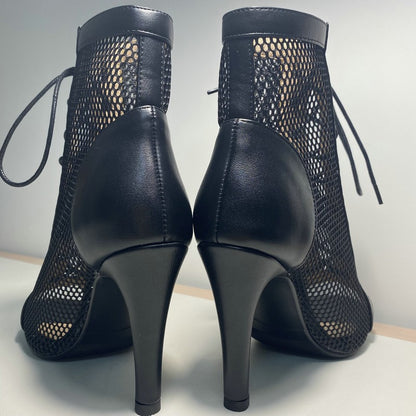Novas Sandálias Femininas de Salto Alto Sexy Vazadas em Tela Tendência da Moda Verão Conforto Peep Toe Botas Stilettos Jazz Dance Tamanhos Grandes