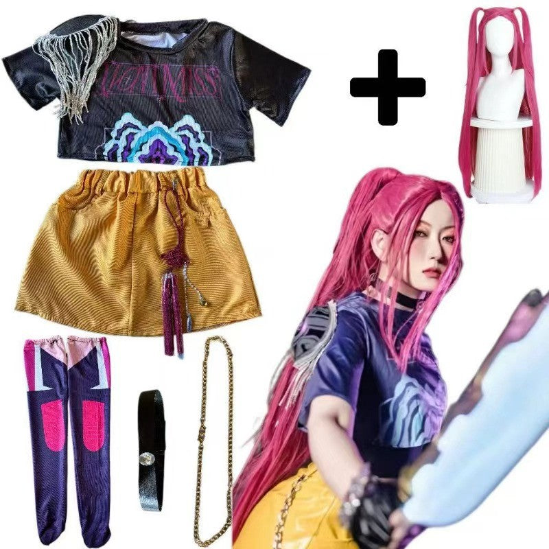 Cosplay Mira Cosplay Costume R Quality Mira Cosplay Wig Costume for Girl Halloween Stage 3D Printed Pattern Role Play Clothes