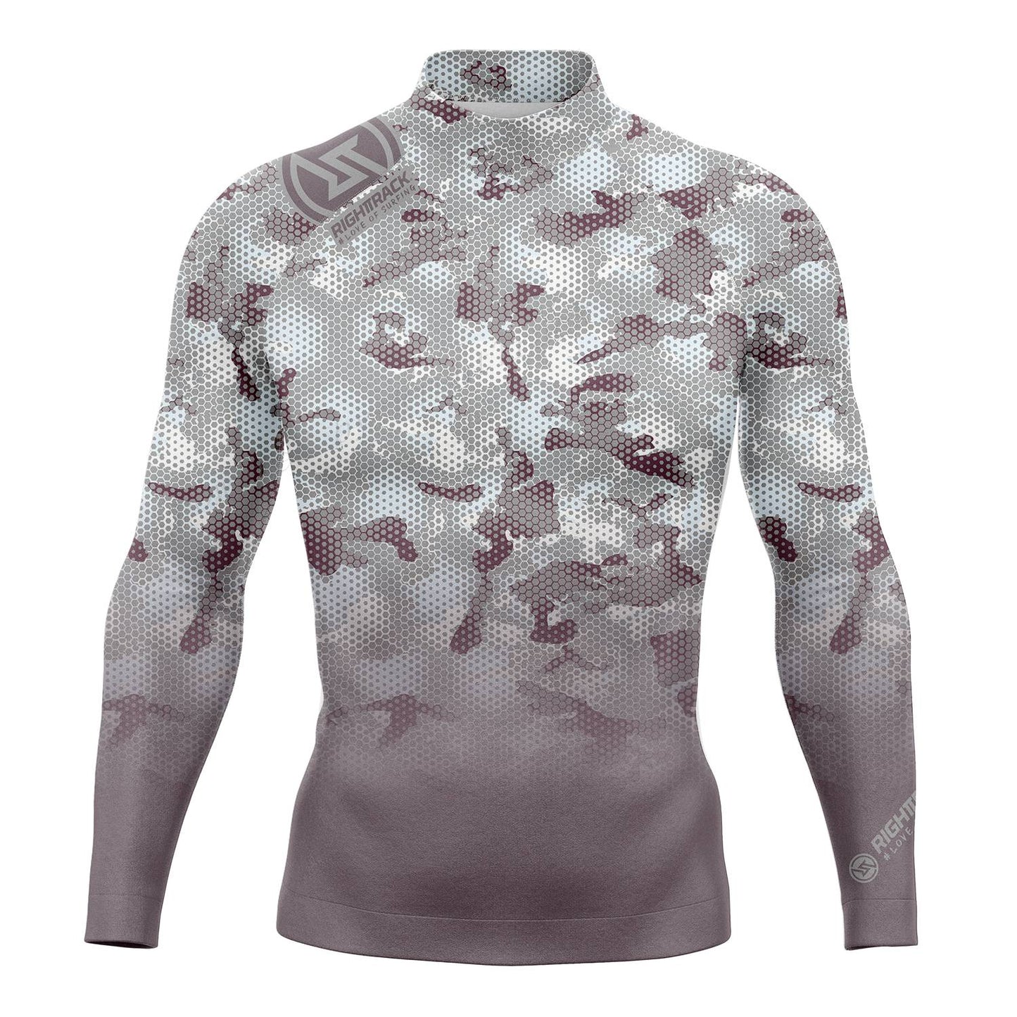 HotSale Men's Surfing Shirt Camouflage Lycra Rashguard RIGHTTRACK For Surf Sportswear Beach UV Swimwear UPF50+ Clothes