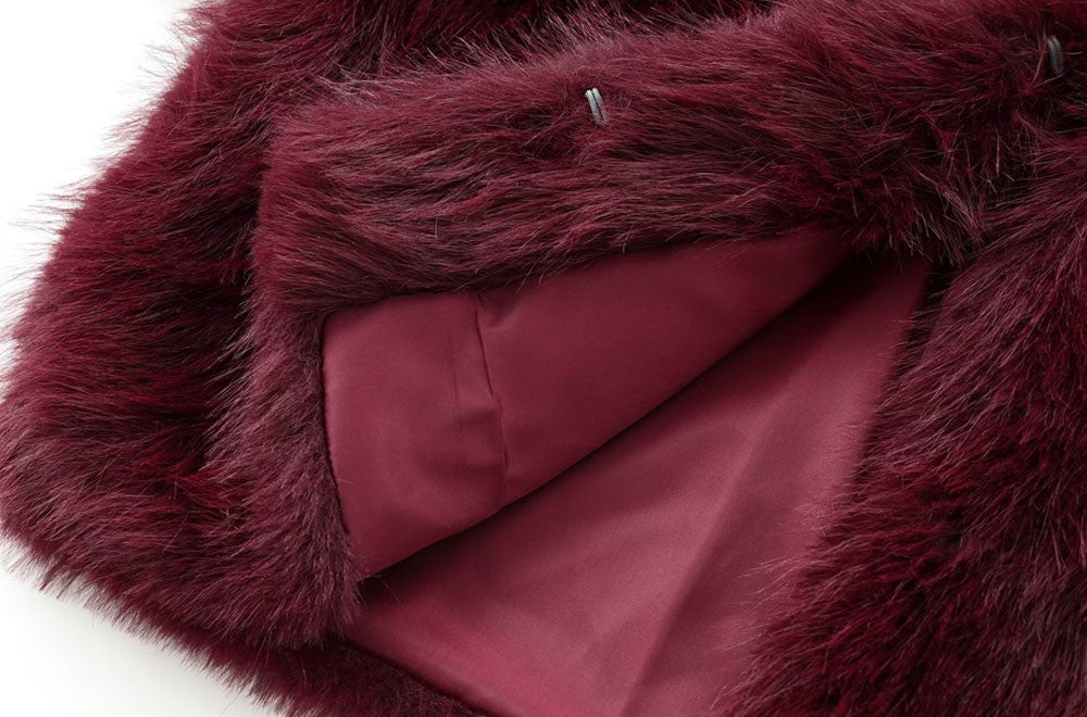 Women's Thick Warm Faux Fur Cropped Jacket, O Neck, Long Sleeve, Female Outerwear, Chic Tops, Fashion