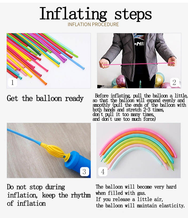 10/100Pcs Multicolor Spiral Long Balloon Twist Spiral Latex Inflatable Balloon Happy Birthday Holiday Decoration Wedding Kid Toy