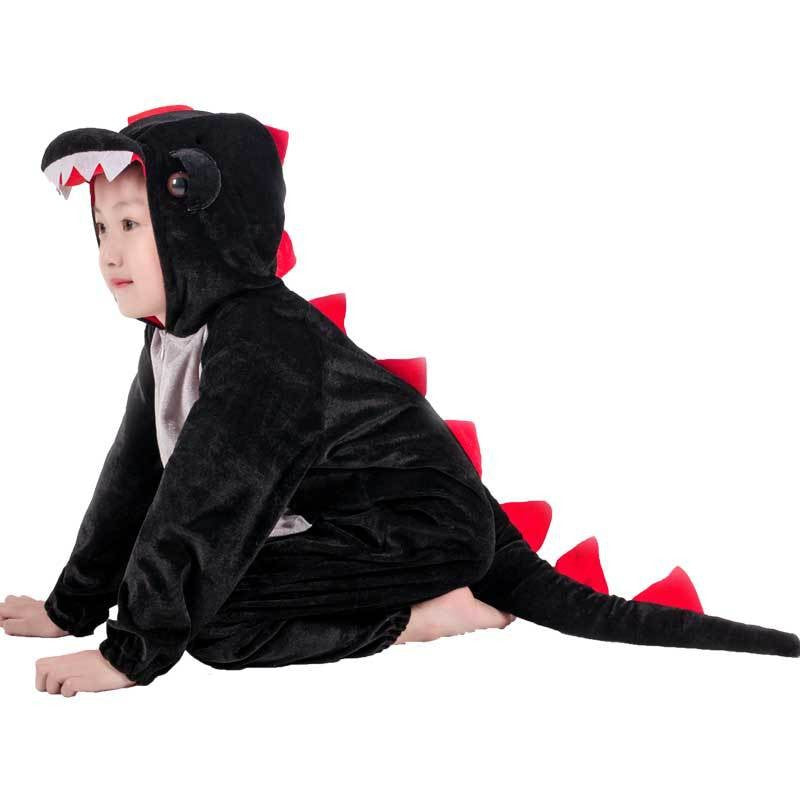 Cute Child Dinosaur Kugurumi Costume Cosplay Boys 2-4T 4-8Y Green Black Kindergarten School Party Game Role Play Suit Umorden
