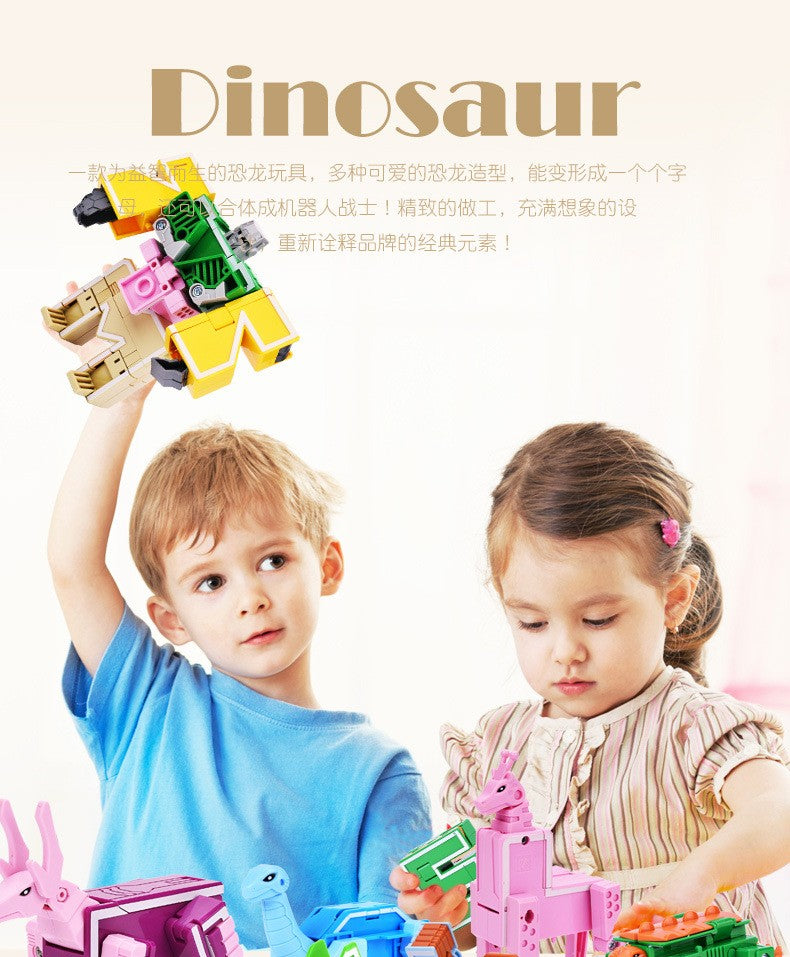 26 GUDI Inglês Carta Alfabeto Transformação Robô Dinossauro Deformação Animal Figura de Ação Aprenda A-Z Conjunto de Brinquedos