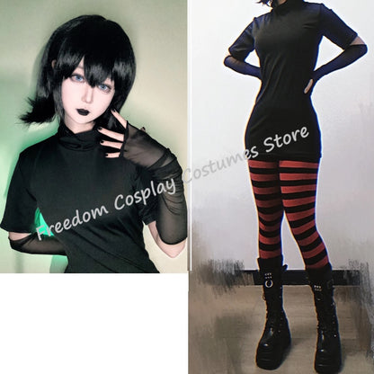 Mavis Dracula Cosplay Costumes Mask Wig Hotel Transylvania Role Play Halloween Carnival Party Outfit For Children Women Girls