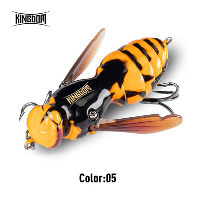 Isca Flutuante Reino de Vespas 4.2g 6.6g 40mm 48mm Inseto Artificial Biônico Isca Dura Pesca Baixo Carpa Lúcio Wobbler