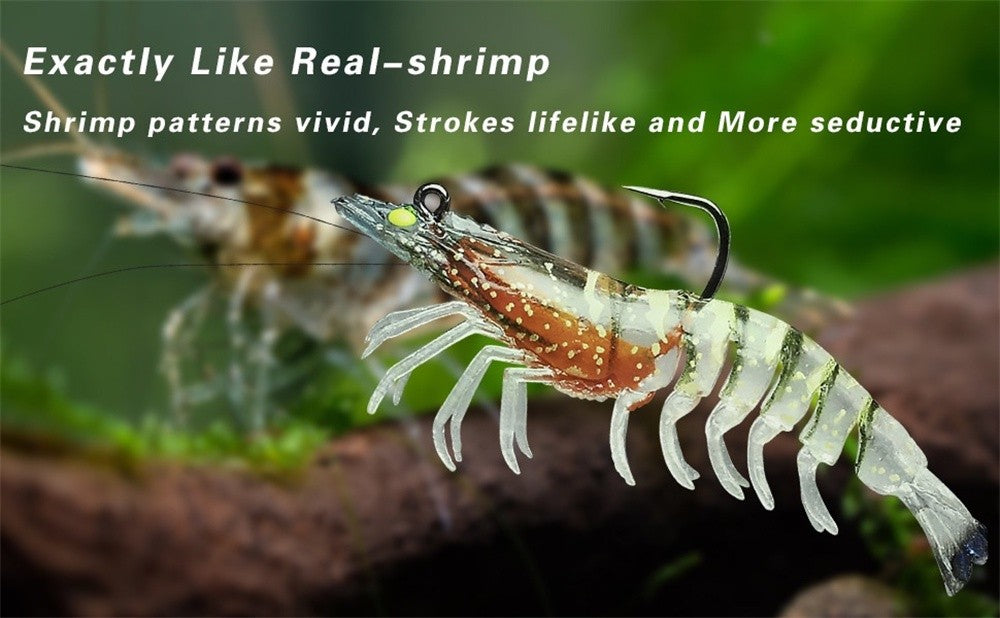 Iscas de Camarão Artificiais Macias e Realistas 9cm 12g, Jigs Luminosos para Pesca de Jigging, Iscas Artificiais para Pesca no Mar, para Peixe Vermelho, Robalo, Camarão, 1 UNID.