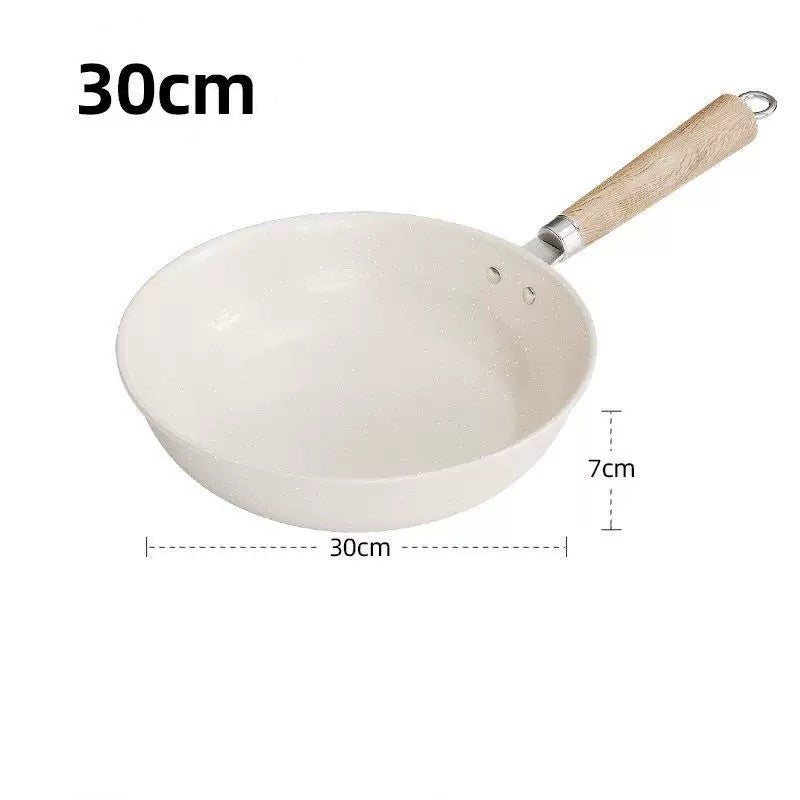 Deepen Non-Stick Frying Pan Wok Medical Stone Household Steak Pancake Pot Induction Cooker Gas Stove Universal Kitchen Cookware