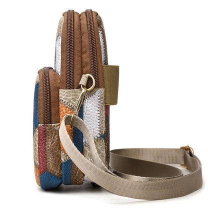 Trendy Diamond Pattern Patchwork Shoulder Bag Women's Multi-zipper Casual Crossbody Bag for Daily Shopping Commute