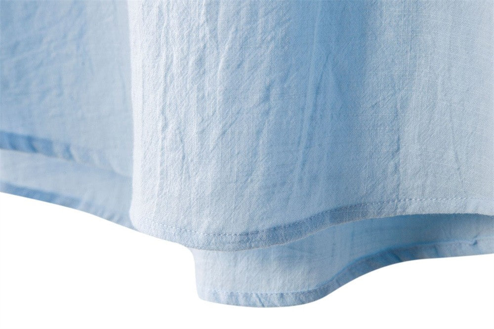 Men's Summer Cotton Linen T-shirt Beach Style Short SLeeve Henley Neck Vacation Hawaii Casual Lightweight Breathable Cozy Tops