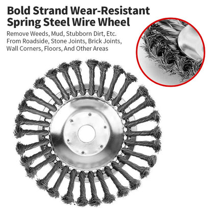 Lawn Mower Weeding Disc 8 Inch Wire Weeding Wheel Garden Tool Lawn Mower Accessories Twisted Wire Disc Type Wire Wheel