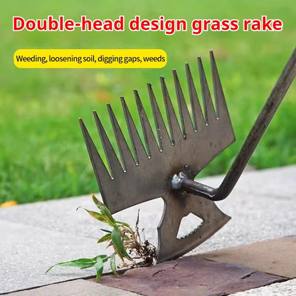 Manganese Steel Weeding Rake Double-end Rake Shovel Multi-purpose Digging Vegetables Loosen Soil Gardening Planting Hand Tools